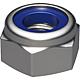 Hexagonal locking nuts with plastic ring, Cl. 10 low form DIN 985 galvanised