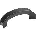 Bridge handle made of thermoplastic, black