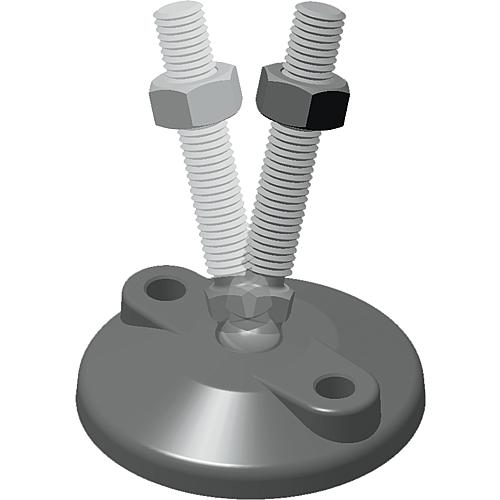 Threaded spindles with articulated feet made of stainless steel Standard 1