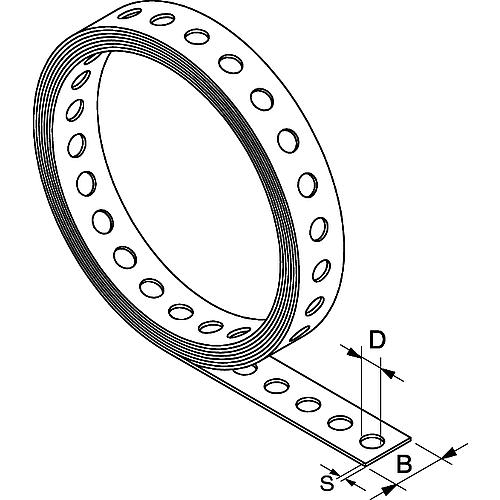 Perforated tape, plastic coated Standard 2