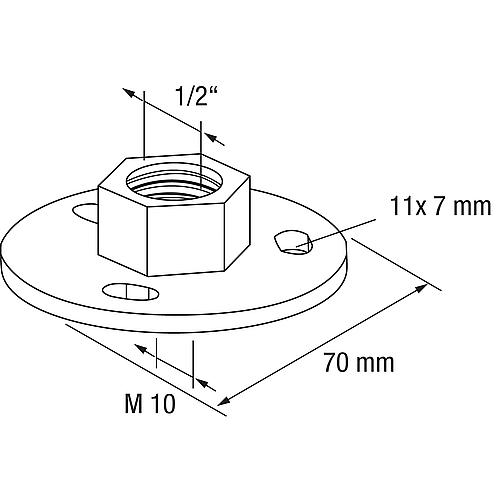 Base plate GPR 1/2"