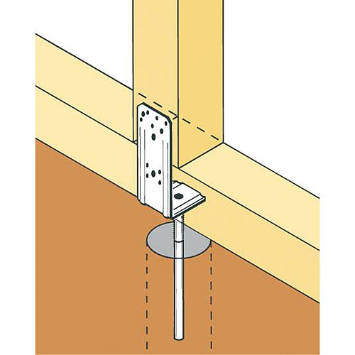 Post base LB, height-adjustable