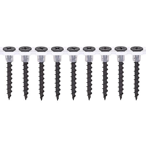 Cross slot dry wall screws with coarse thread, magazined, thread ø: 3.9 mm