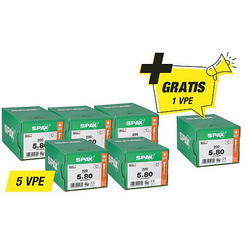 5 x Senkkopfschrauben Teilgewinde + 1 x gratis Pack, 5,0 x 80 mm Standard 1