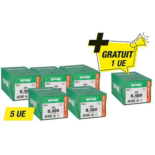 5 x vis à tête fraisée partiellement filetées + 1 x pack gratuit, 5,0 x 100 mm Standard 1