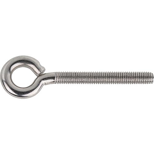 Eye bolt, stainless steel A2, full thread