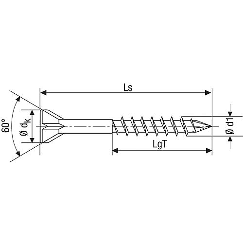 SPAX® board screw, thread ø d1: 3.5 mm, head ø: 6.0 mm, standard packaging Anwendung 2