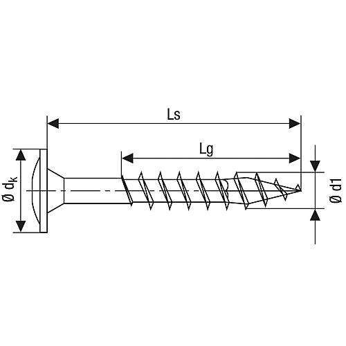 SPAX® vis à bois, ø filetage d1: 6,0 mm, ø tête: 13,6 mm, emballage standard