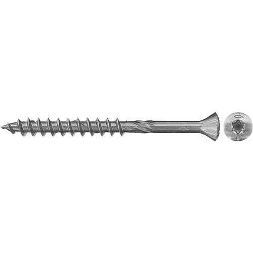 Fischer, wood facade screws, thread ø d1: 5.0 mm, head ø: 7.8 mm, stainless steel A2