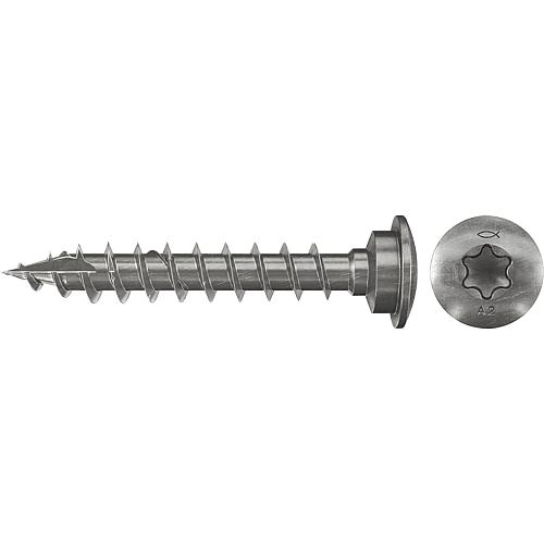 Fischer, post screw, full threaded, round head with lower head centring, stainless steel A2, Torx