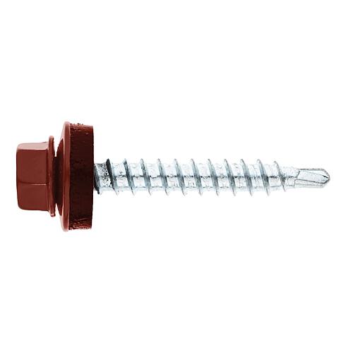 Facade screw MFI Twistec® Colorhead 4.8 X 35 RAL 8012 PU: 100 with socket wrench 451M8P