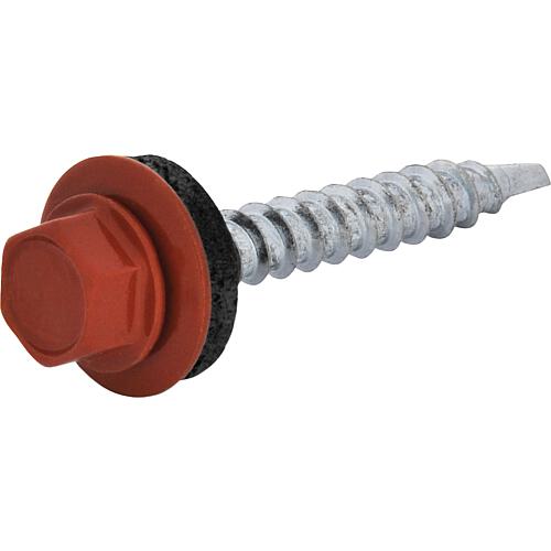 Facade screw MFI Twistec® Colorhead 4.8 X 60 RAL 3009 PU: 100 with socket wrench 451M8P