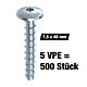 Value pack concrete and masonry screw, Torx®, Multi-Monti® Plus, flat round head, 7.5 x 40 mm, 500 pieces