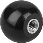 Ball knobs, shape E with threaded bushing, galvanised steel