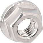 Hexagonal nuts with flange and locking teeth DIN 6923