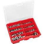 Assortment case hexagonal nuts DIN 934 + washers DIN 125, stainless steel A2, 380 pieces