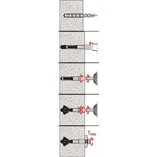 Porous concrete anchor FPX-l M6, galvanised steel