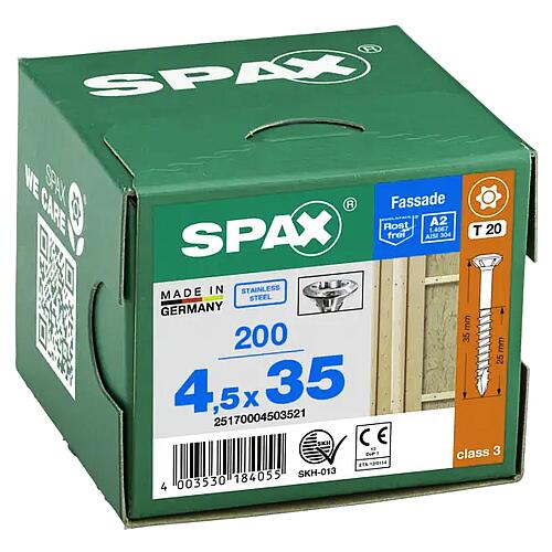 Vis à tête bombée SPAX®, filetage partiel acier inoxydable A2, T-STAR plus, nervures de fraisage, pointe CUT, revêtement de glissement