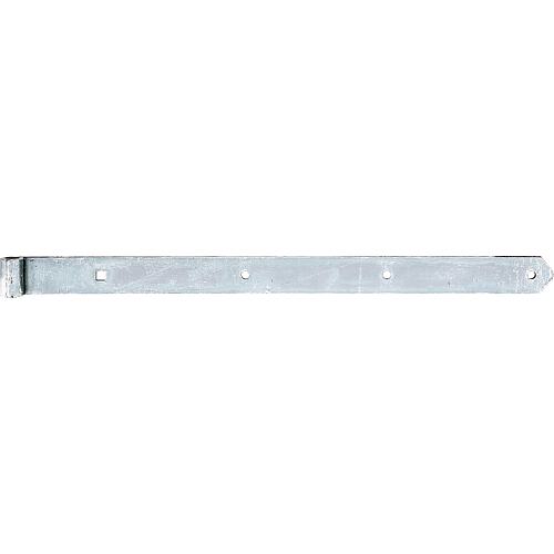 Strap hinge straight / rounded 700 x 45 mm, ø 16 mm, yellow galvanised