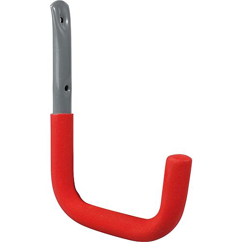 Wall hook, galvanised with rubber support, 300 x 250 mm, ø 18 mm