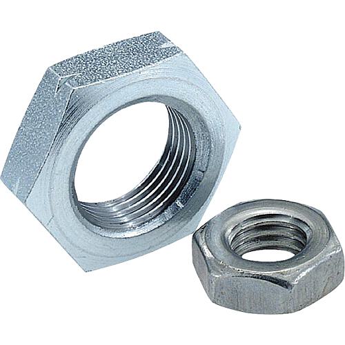 Hexagonal nuts, low shape B, fine thread, DIN 439 galvanised