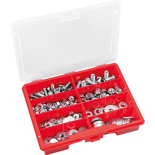 Mixed assortment case: DIN933 + DIN934 + DIN125 + DIN9021, 242-piece