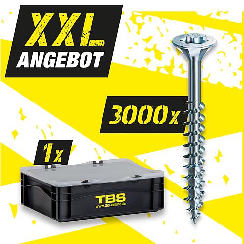 XXL offer SPAX® Countersunk head screws WIROX® partially threaded ø 4.5 x 70mm + TBS transport box, 3001-piece