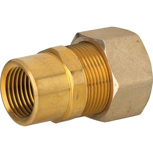 Screw connection for spiral tube DN25 x 1"IT, brass, with Graphite high-temperature seal