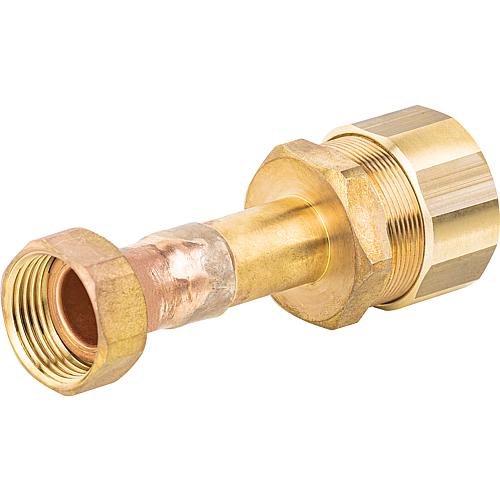 Screw connection for spiral tube DN25x1" IT union nut, brass, with Graphite high-temperature seal