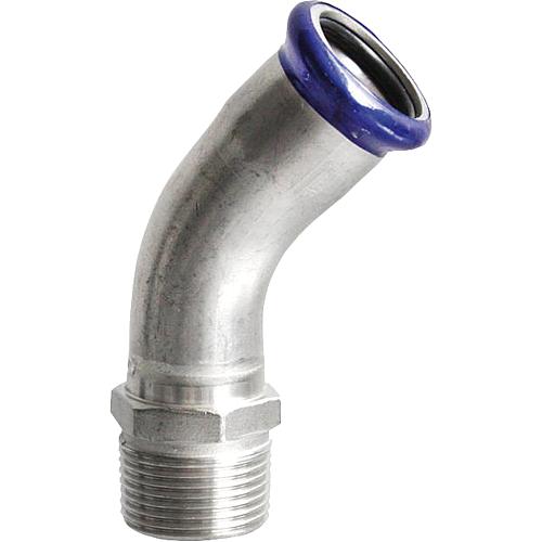 Raccord à sertir en inox contour M, coude de raccordement 45° (fem./filetage mâle) Standard 1