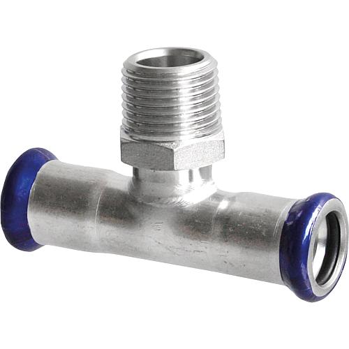 Stainless steel press fitting, M-profile T-piece with ET 15-DN15(1/2")-15